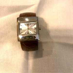 Ladies Brown Faux Alligator Bracelet Watch